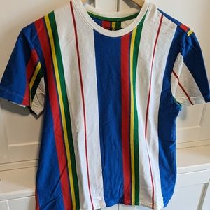 Primary stripe vintage style tee